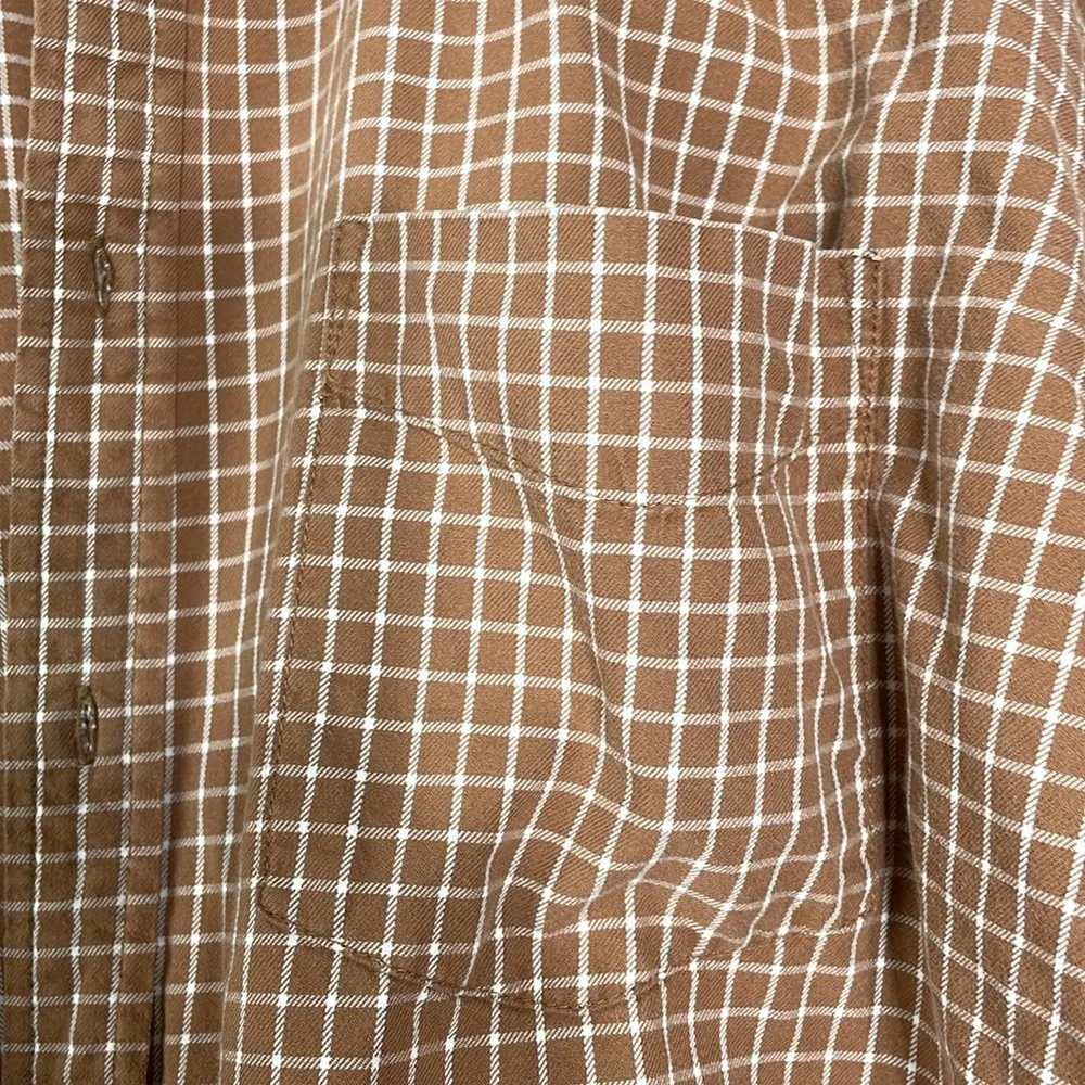 J. CREW MEN SHIRT Size XXL Color Brown White